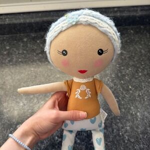 The Doll Kind LLC Doll with Blue Details Plush Toy Doll Huggable